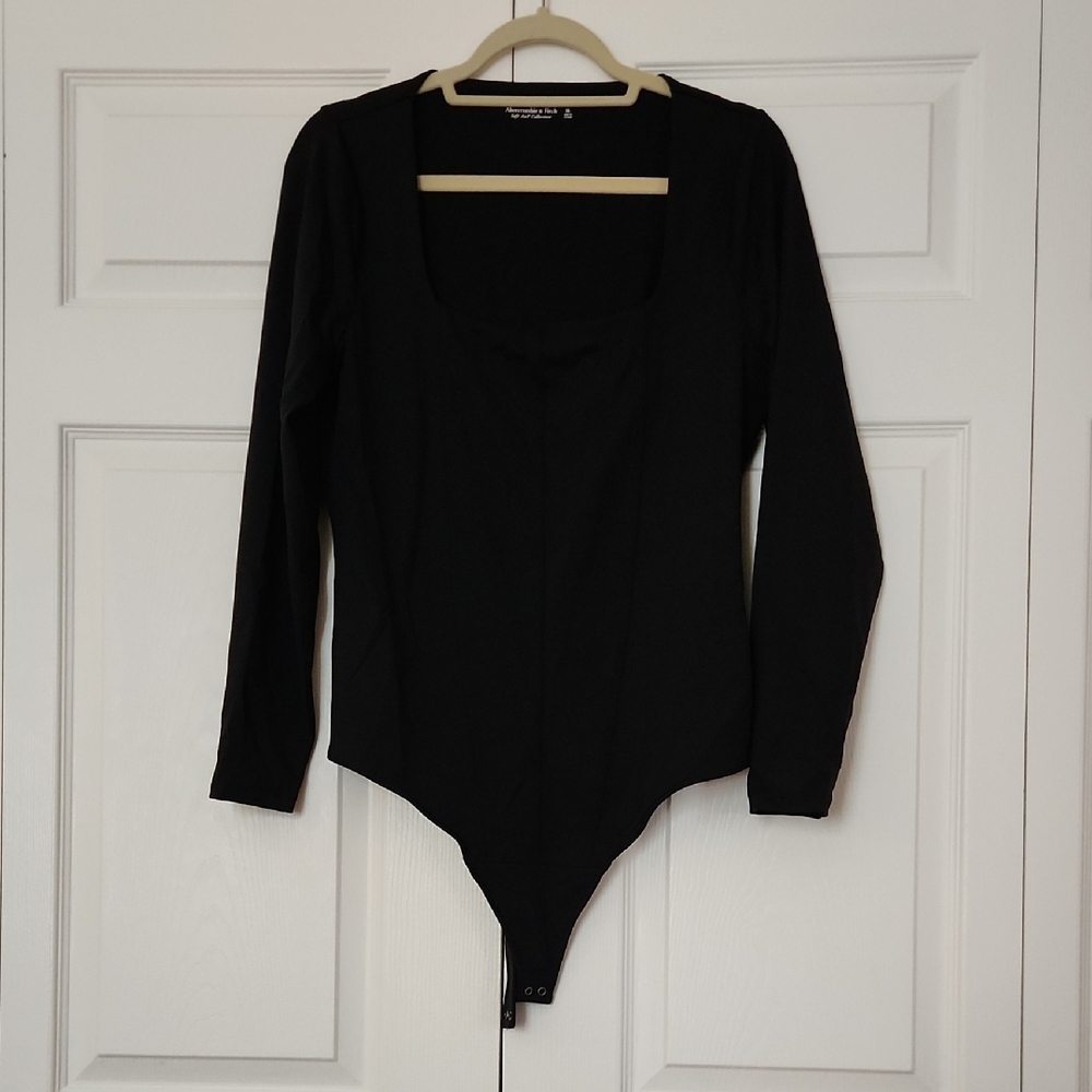 Abercrombie & Fitch Black Long Sleeve Bodysuit